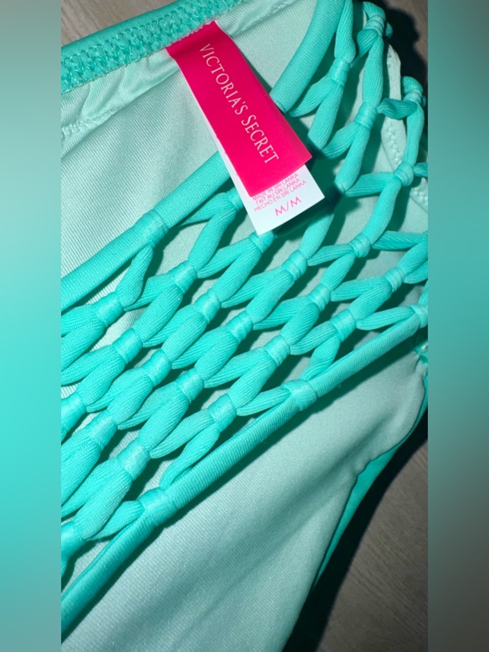 Victoria's Secret Mint Green Bandeau Lace-Up Bikini + FREE addition top! - Picture 7 of 16